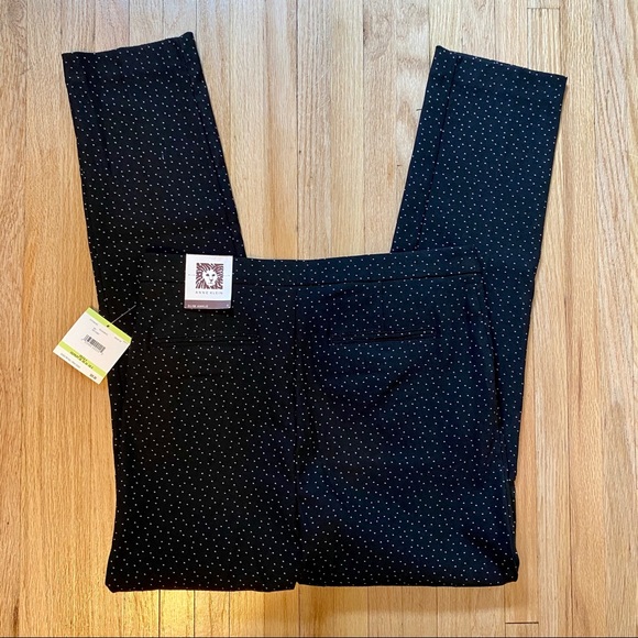 NWT Anne Klein Black & White Polka Dot Pants - Picture 4 of 7